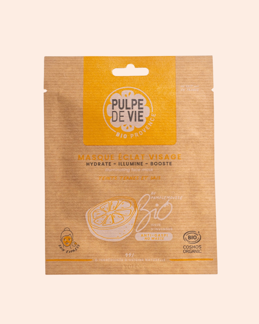 masque en tissu pulpe de vie