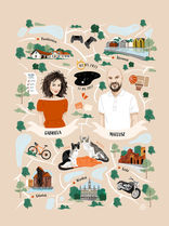 Artysta portrecista oferuje różnorodne portrety, w tym ilustrowane portrety, ilustracje portretowe oraz portrety artystyczne. Można znaleźć zarówno cyfrowe, jak i tradycyjne portrety, które są zarówno realistyczne, jak i stylizowane. Wszystkie portrety są dostępne na zamówienie, zapewniając unikalne i indywidualne ilustracje. Oprócz rysowania portretów, artysta specjalizuje się również w tworzeniu ilustrowanych mapek. Portrety te są doceniane w świecie sztuki, a ich wyraziste i kreatywne cechy czynią je niezwykłymi. Znajdują się wśród nich również portrety rodzinne oraz portrety ślubne,portrety na podziękowania dla rodziców, a także stosowane w promocji marki osobistej. Warto również zauważyć, że te artystyczne portrety są dostępne na sprzedaż, umożliwiając posiadanie wyjątkowego dzieła sztuki w swojej kolekcji.