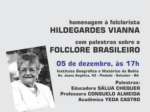 Hildegardes Vianna recebe homenagens dia 5 de dezembro