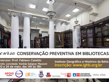 Inscrições abertas para curso "Conservação preventiva em Bibliotecas"