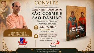 IGHB sedia lançamento do livro sobre São Cosme e São Damião, dia 24 de julho