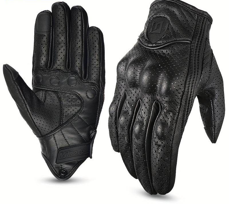 Thumbnail: RETRO BLACK Soft leather riding gloves