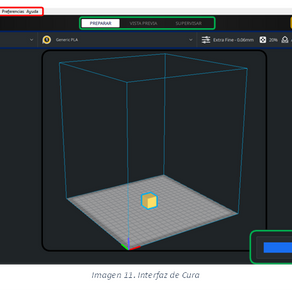 Interfaz y uso de CURA Slicer 3D