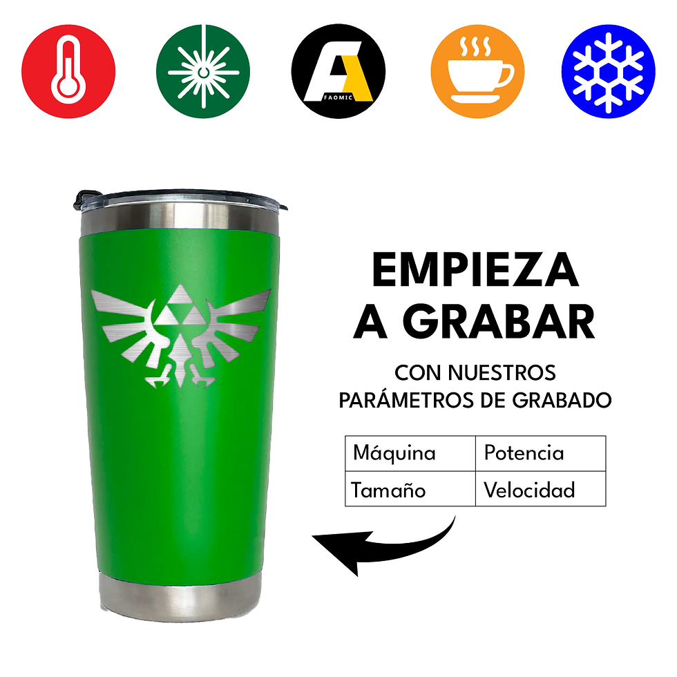Thumbnail: Vaso Térmico 20oz Especial Grabado Laser Acero Inoxidable