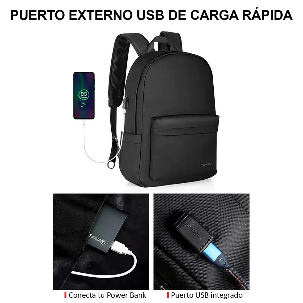 Thumbnail: Mochila Tigernu 15.6 Usb Antiasalto + Antilluvia + Rfid 3249A
