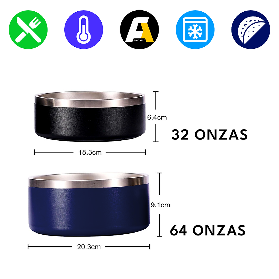 Thumbnail: Tazon Bowl 64oz Termico Hielera Comida Bicapa Ac Inox