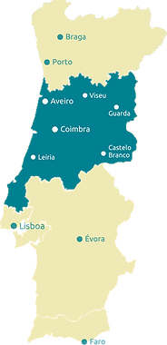 Map of the tourist region of Central Portugal