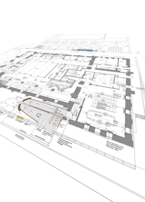 drawing showing proposed ramped entrance