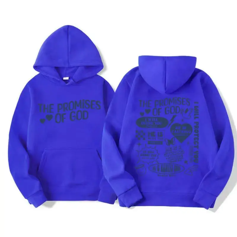 Thumbnail: Blue aesthetic Christian hoodie front and back views