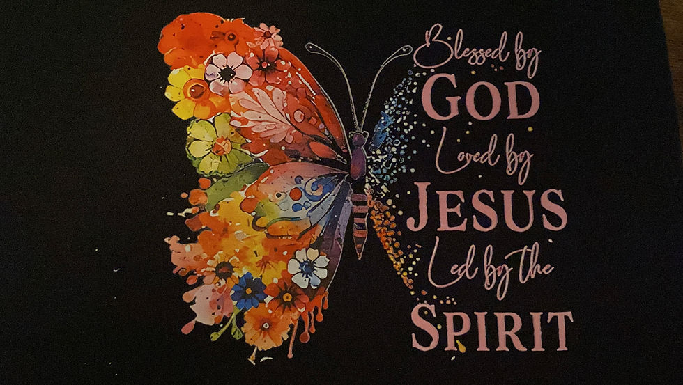 Thumbnail: Blessed by God Loved by Jesus Led by the Spirit Butterfly Tank