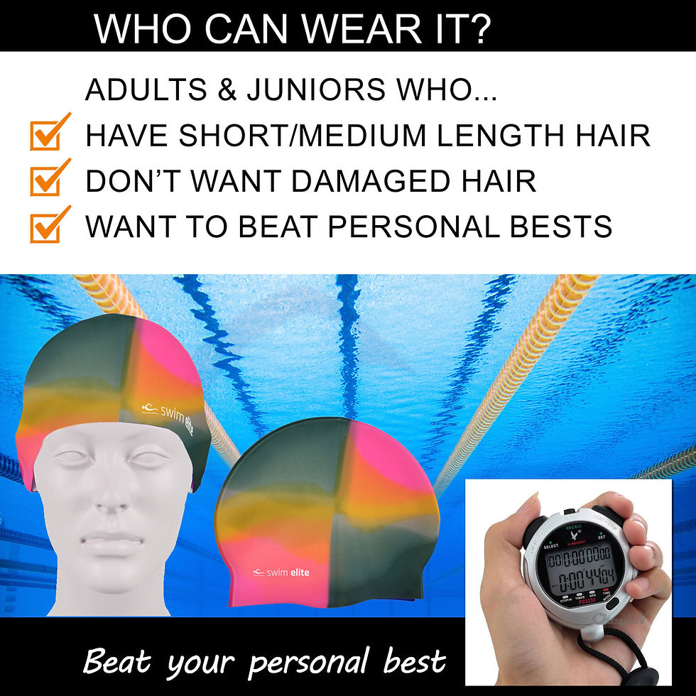 Thumbnail: Multi Pink/Green/Yellow Silicone Swimming Cap