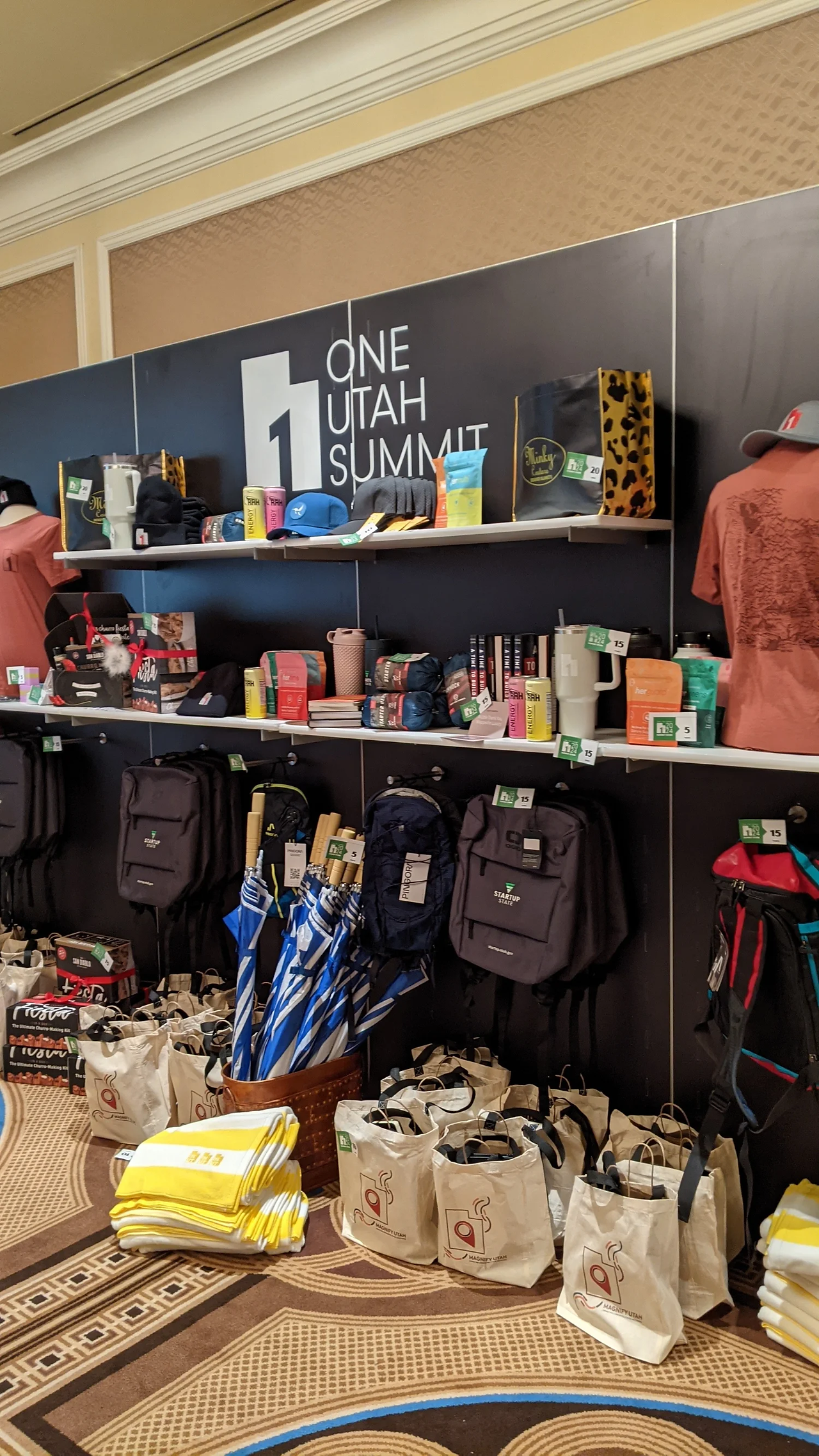 Sponsor activations and branded event merchandise.