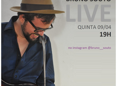 Bruno Souto presenteia seu público com live, hoje (09) pelo Instagran