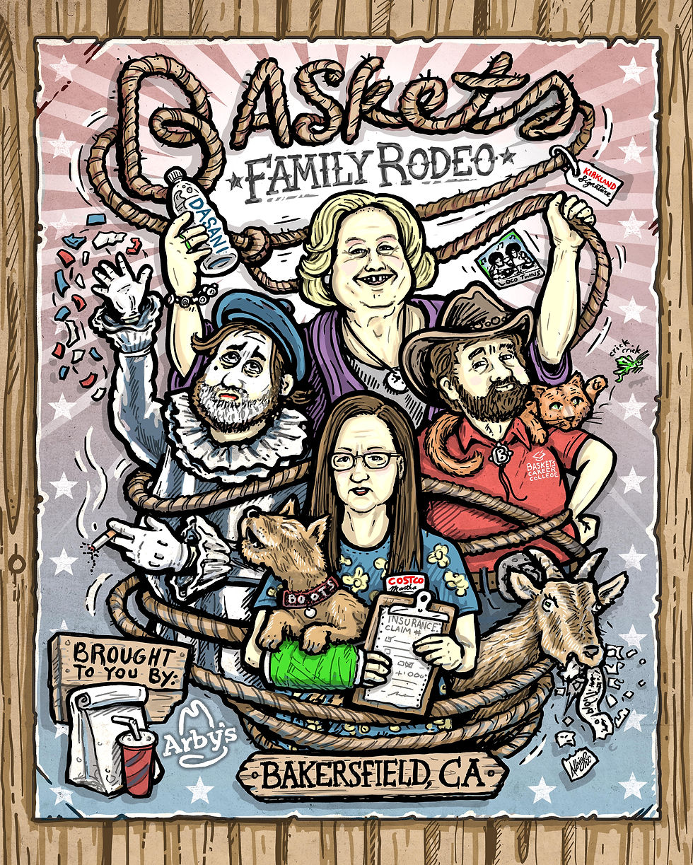 Basket Family Rodeo Poster by Brad Albright