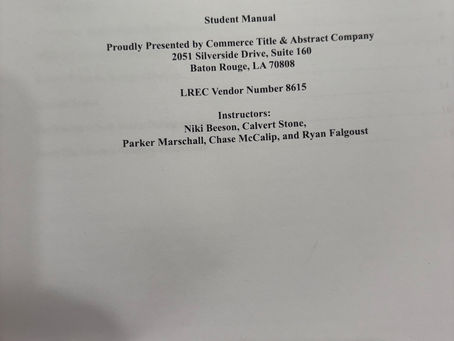 4th Continuing Education Class of 2026 - Baton Rouge Real Estate