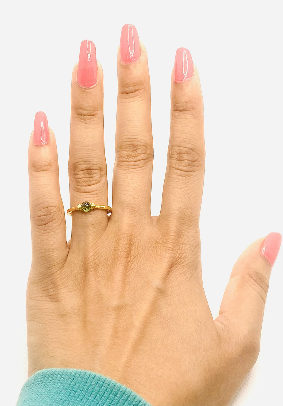 Thumbnail: Unique Ball Cut Tourmaline Ring in Sterling Silver