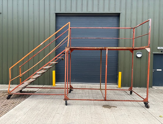 Wheeled Work Platform & Steps with Hand Rail