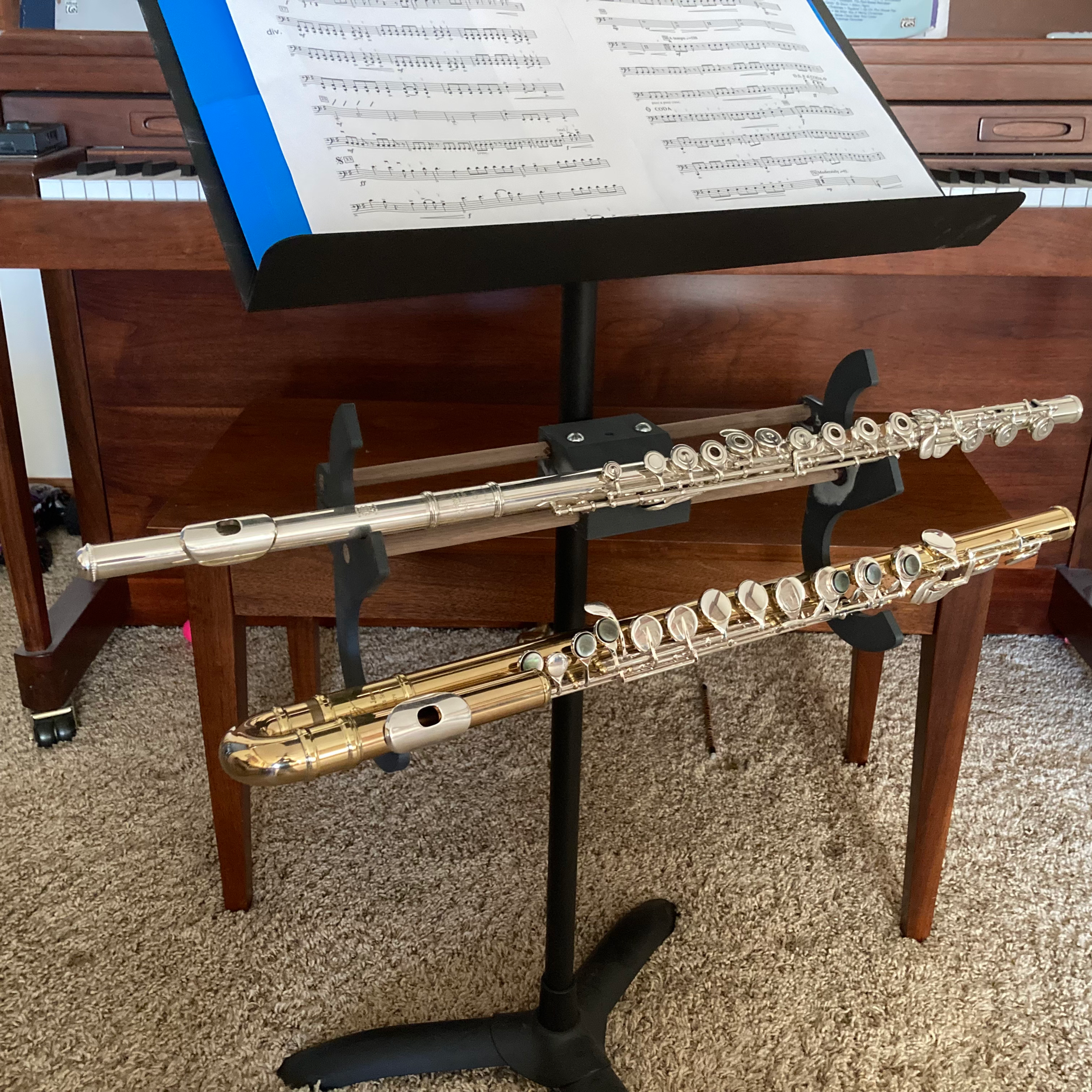 Flute holder for Music Stand