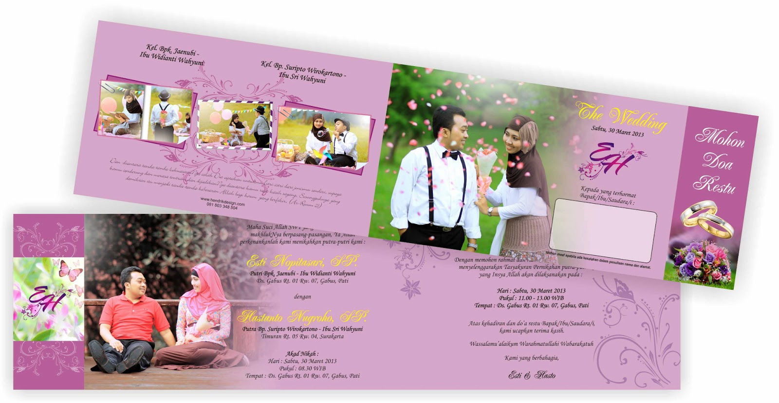 Undangan Full Color Bahan Art carton 260 gram + Lam.Dop