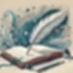 DALL·E 2024-12-06 15.15.13 - An artistic illustration featuring a writer's feather quill p