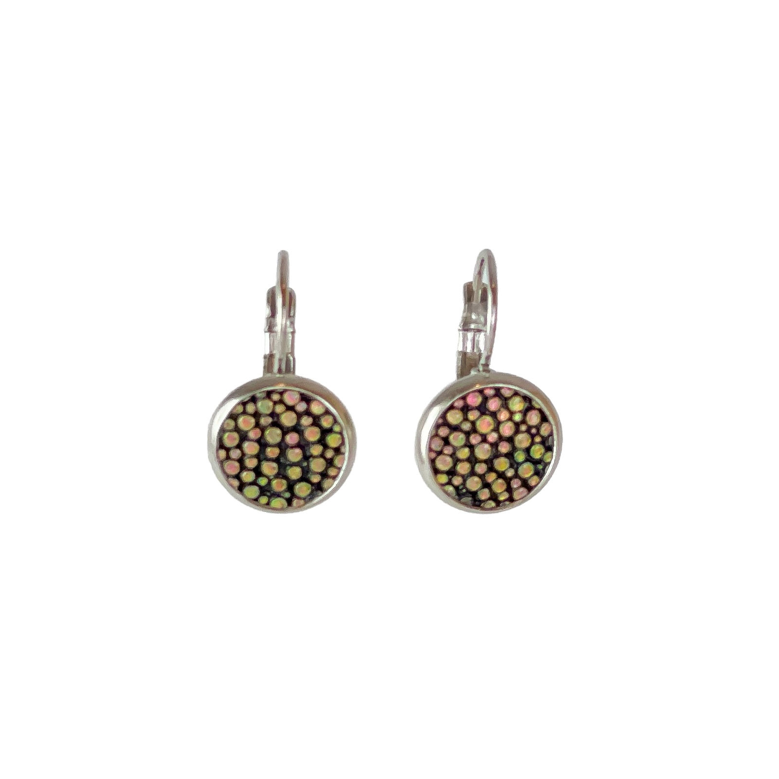 Boucles d'oreilles dormeuses 10mm Galuchat