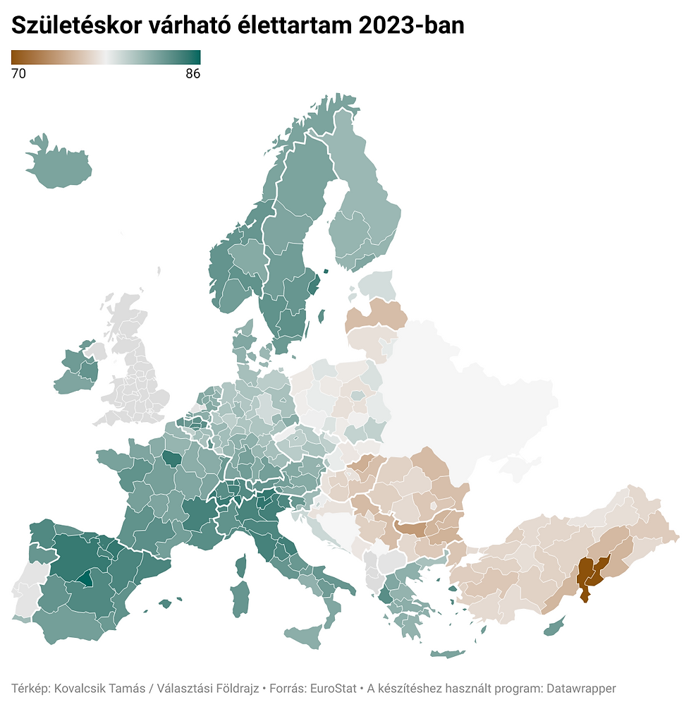 A térkép megtekinthető az alábbi linken, ahol a régiókra kattintva láthatóak a konkrét értékek is.