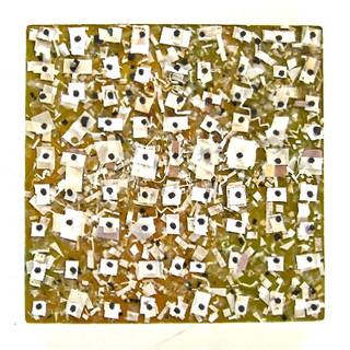 small artwork mixed media collage nails paper