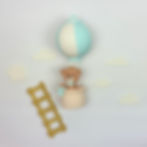 Fondant teddy bear hot air balloon cake topper