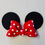 Thumbnail: Fondant Minnie Mouse Ears & Bow cake topper decoration set