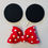 Thumbnail: Fondant Minnie Mouse Ears & Bow cake topper decoration set