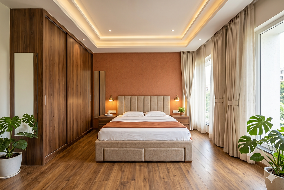 Bedroom and wardrobe interior design by House of Designs for RR Nagar homes