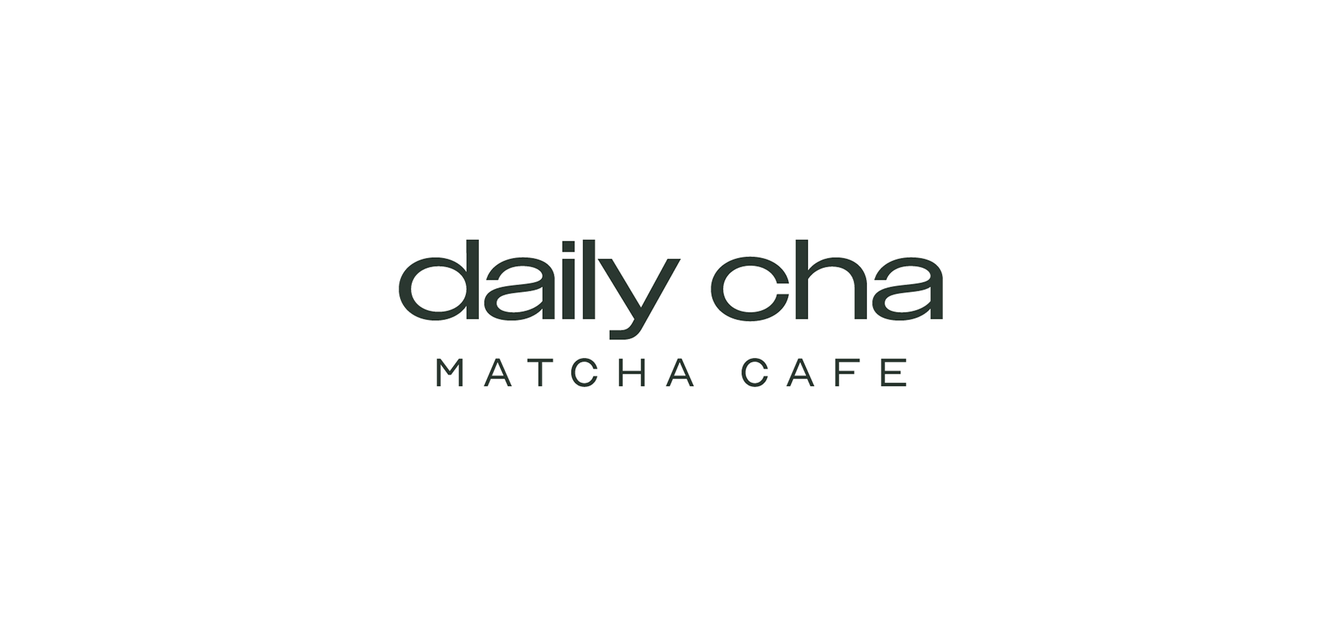 Modern matcha brand identity system with earthy green and warm neutral colour palette for Daily Cha by Aliyah B Studio, specialist in packaging and website design.