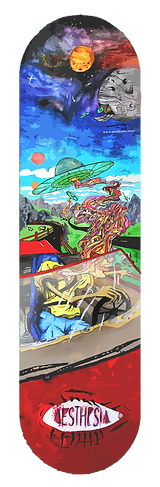 Identity Theft Limited Aesthesia Skateboard Deck Design Display Graphic