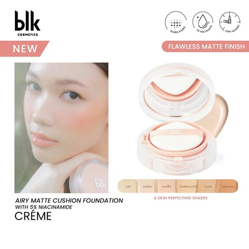BLK Cosmetics Airy Matte Cushion Foundation SPF15 Creme Pinay Glow