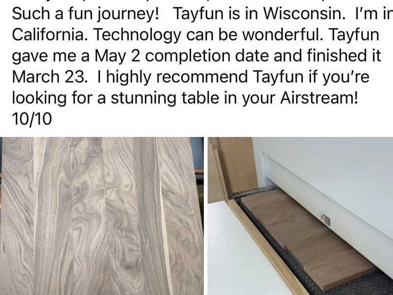 Wood galley counter detail