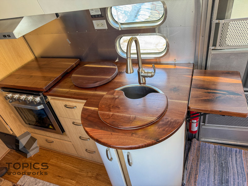 Close-up of custom dinette wood grain