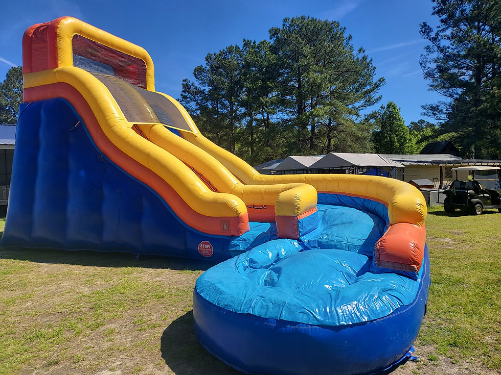 Thumbnail: Yellow, Orange and blue 19 foot with pool