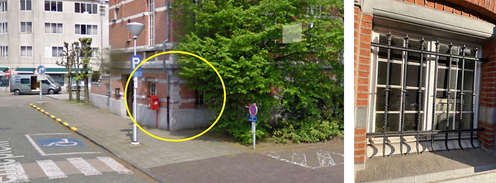 In de omcirkelde hoek waren de twee cellen in het gemeentehuis. (GoogleMaps & PetCro)