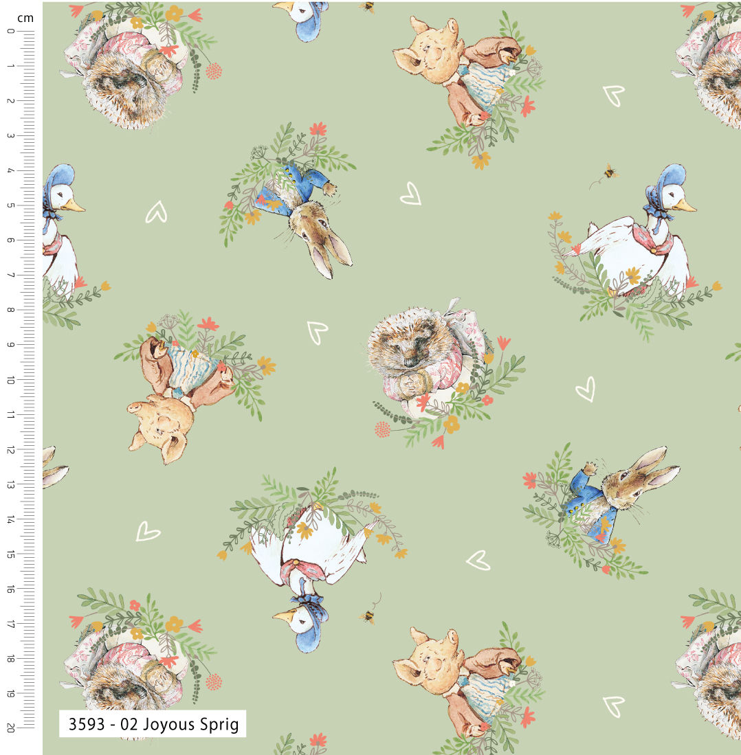 Pater Rabbit Meadow Tails Joyous Spring Price per Half Metre 