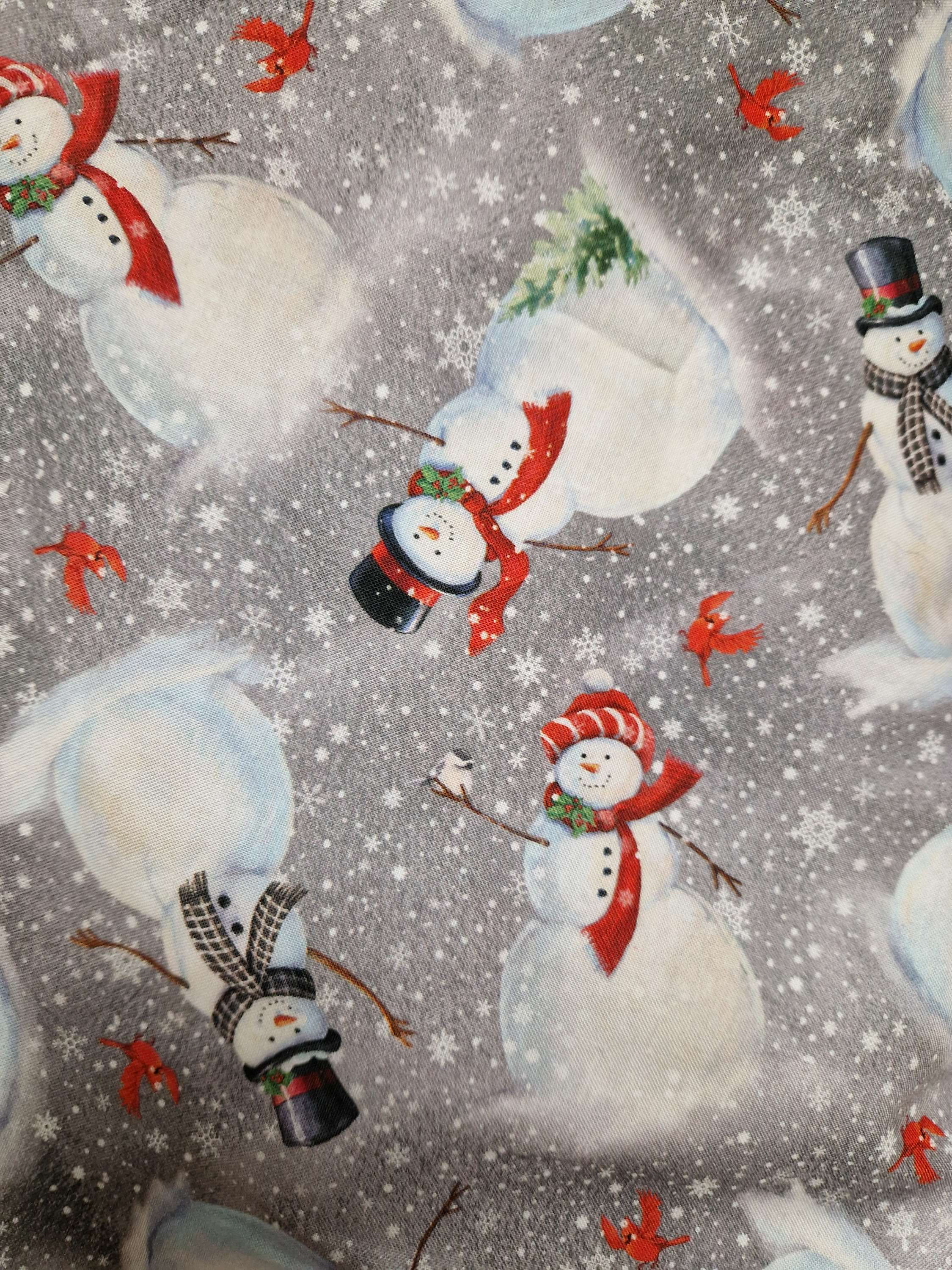 XMAS Christmas Snowman Cotton Price Per Half Metre 