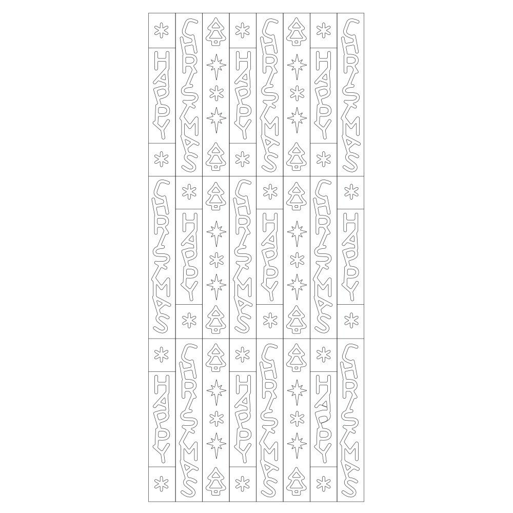 Happy Christmas Silver Peel Offs 