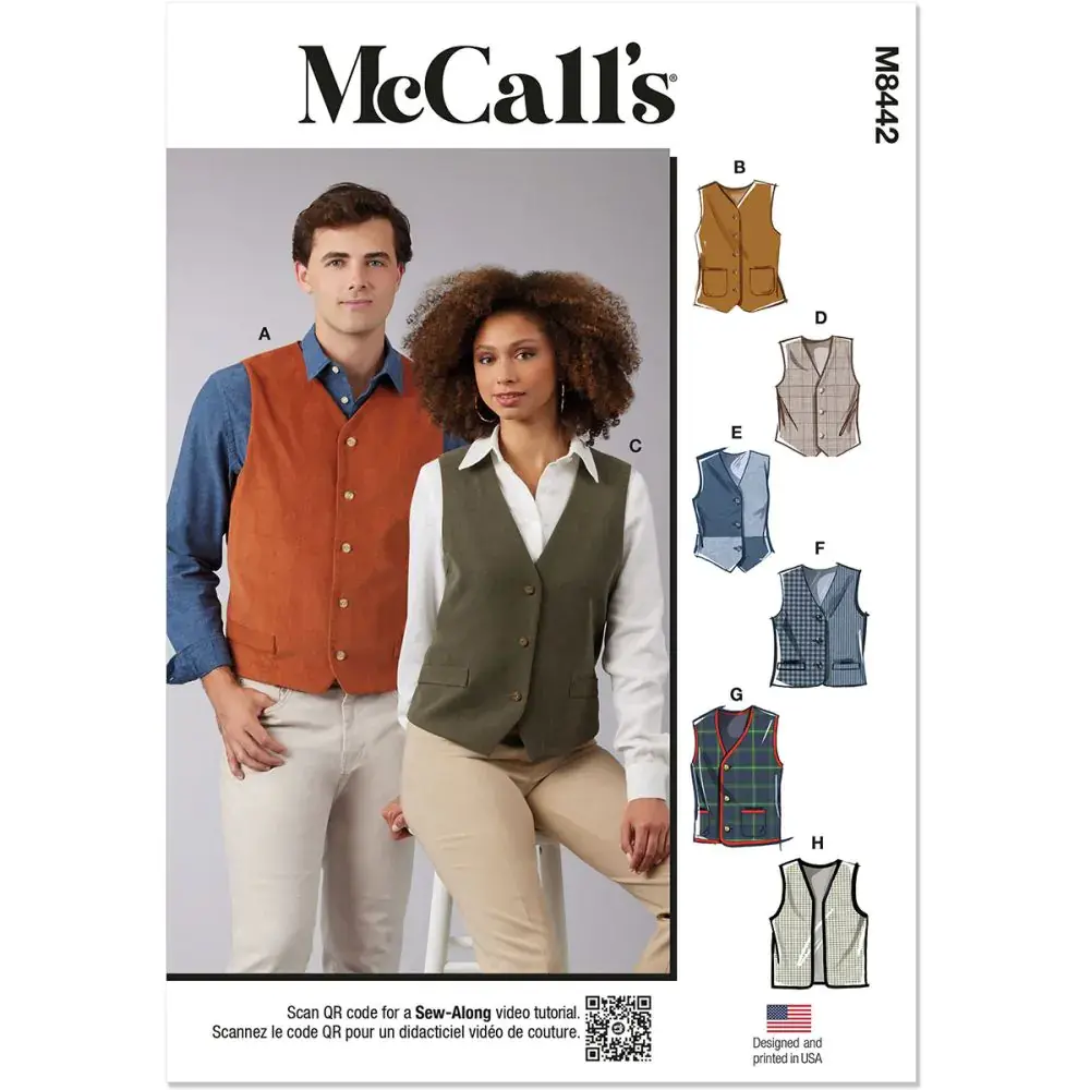 McCalls8442 A Size XS/S/M/L/XL Sewing Pattern 