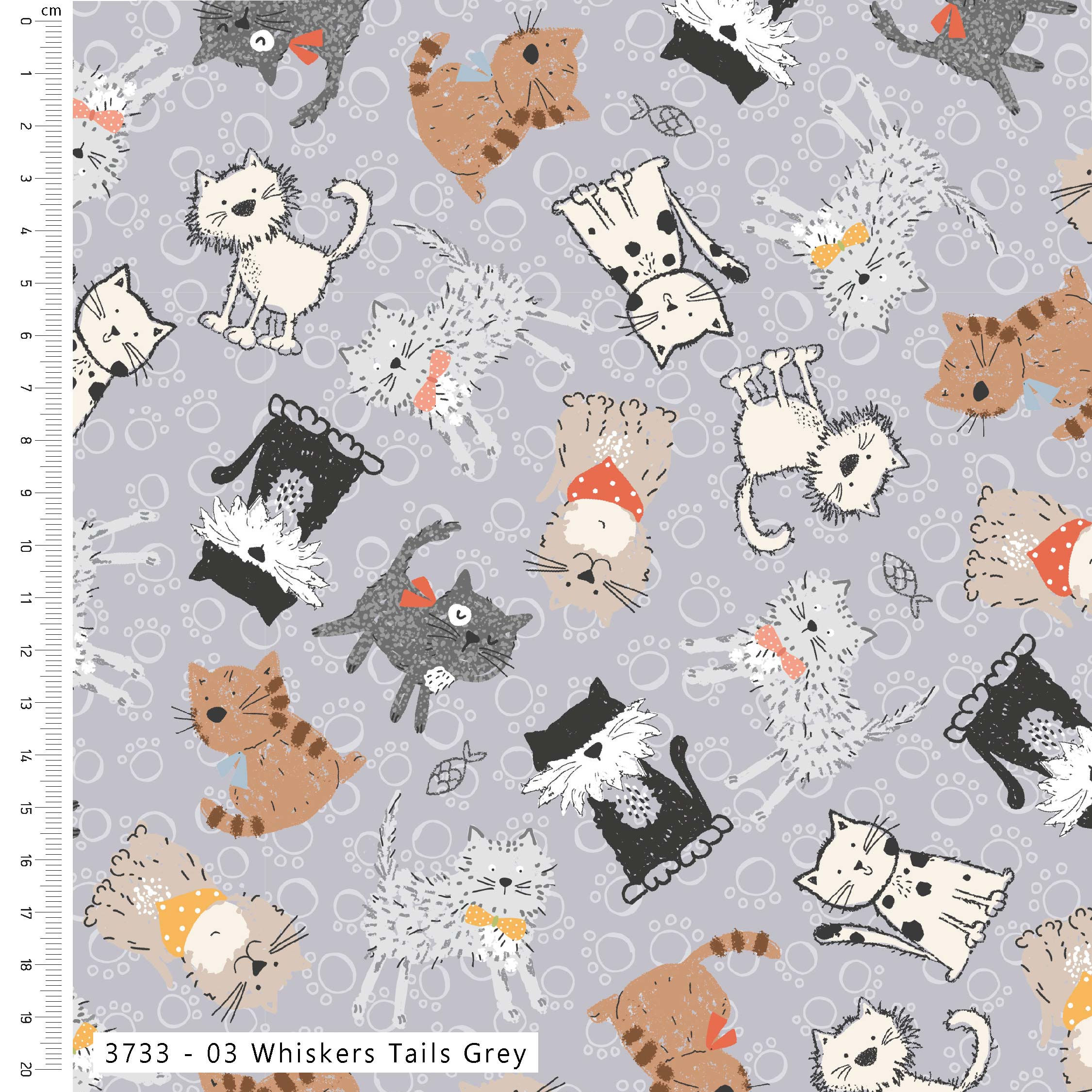 Purrfect Cats Whiskers by Susan Wheeler Price per Half Metre