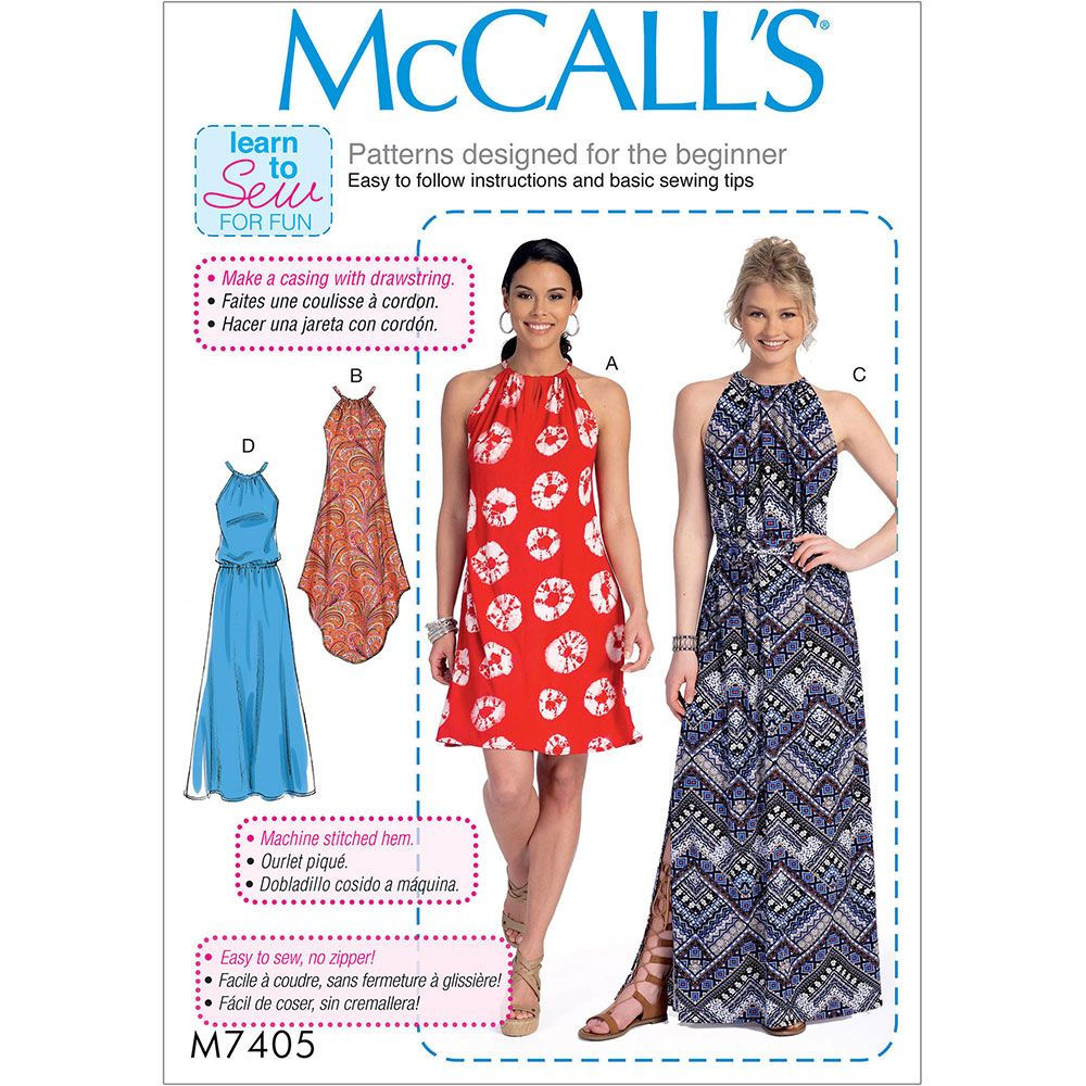 McCalls7405 Size ZZ  L/XL/XXL Sewing Pattern 