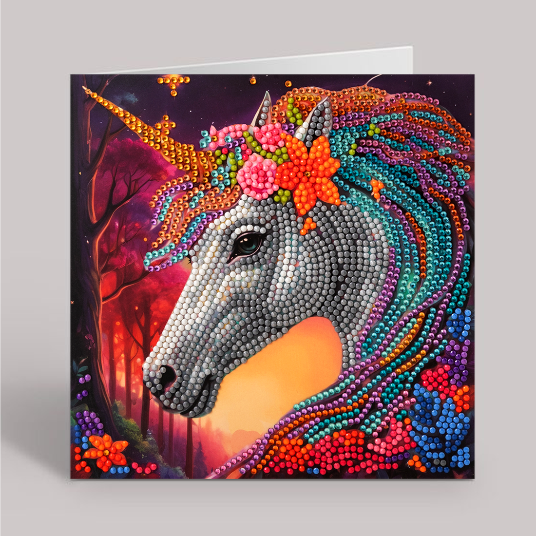 Diamond Art Card Kit Unicorn 