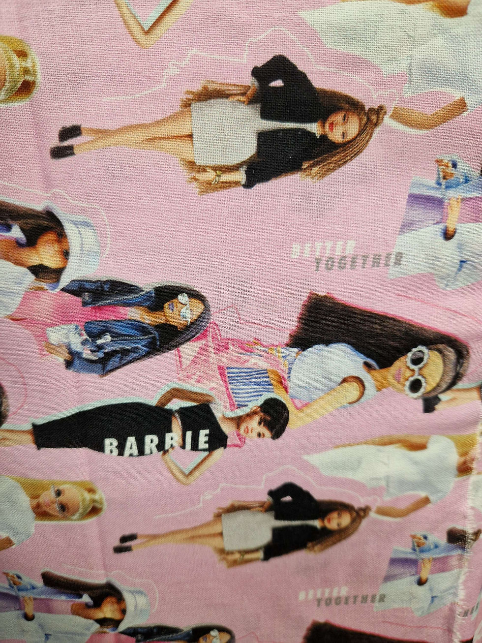 Thumbnail: Fabric  - Barbie 3 designs Price per Half Metre 