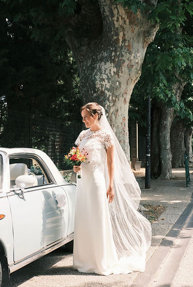 Bride getting ready for a destination wedding in Provence