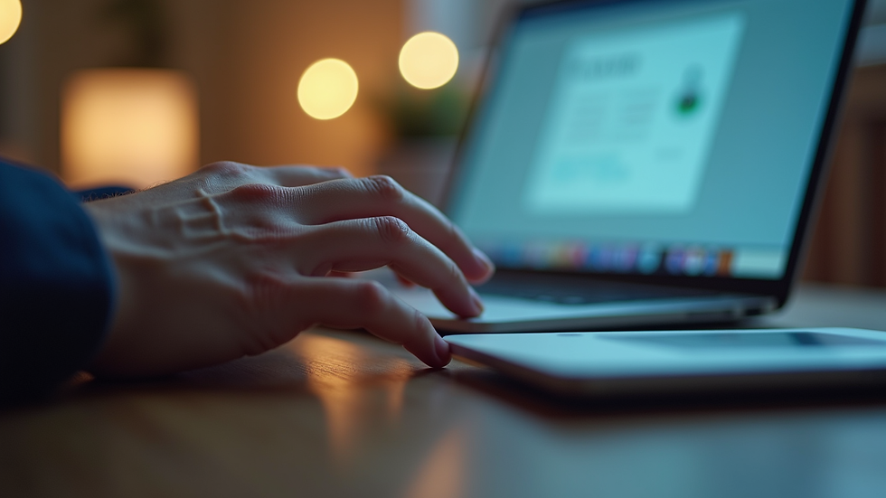 Close-up view of a person typing on a keyboard with a background check website open