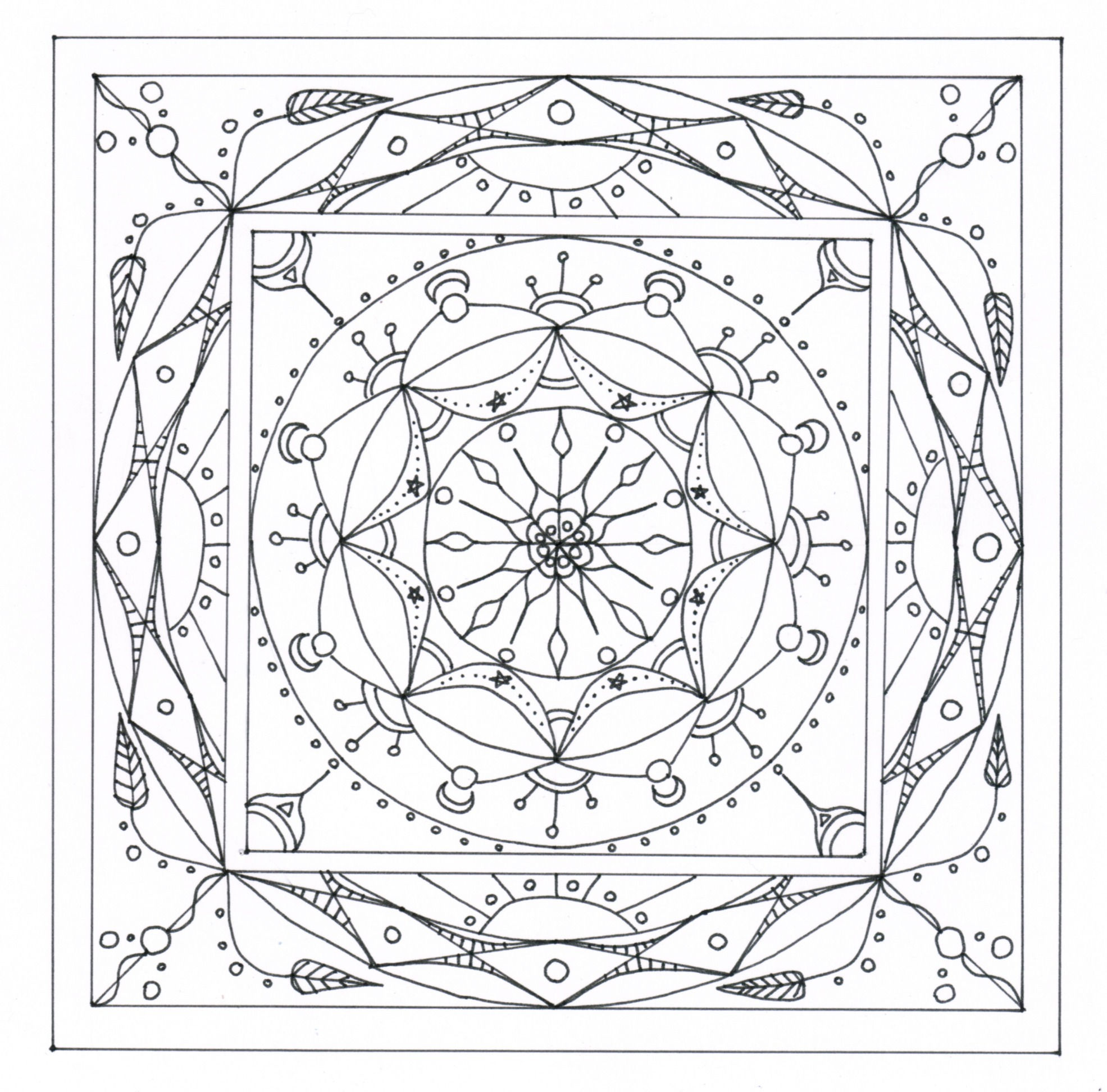 Mandala à colorier - Cosmos (à télécharger)
