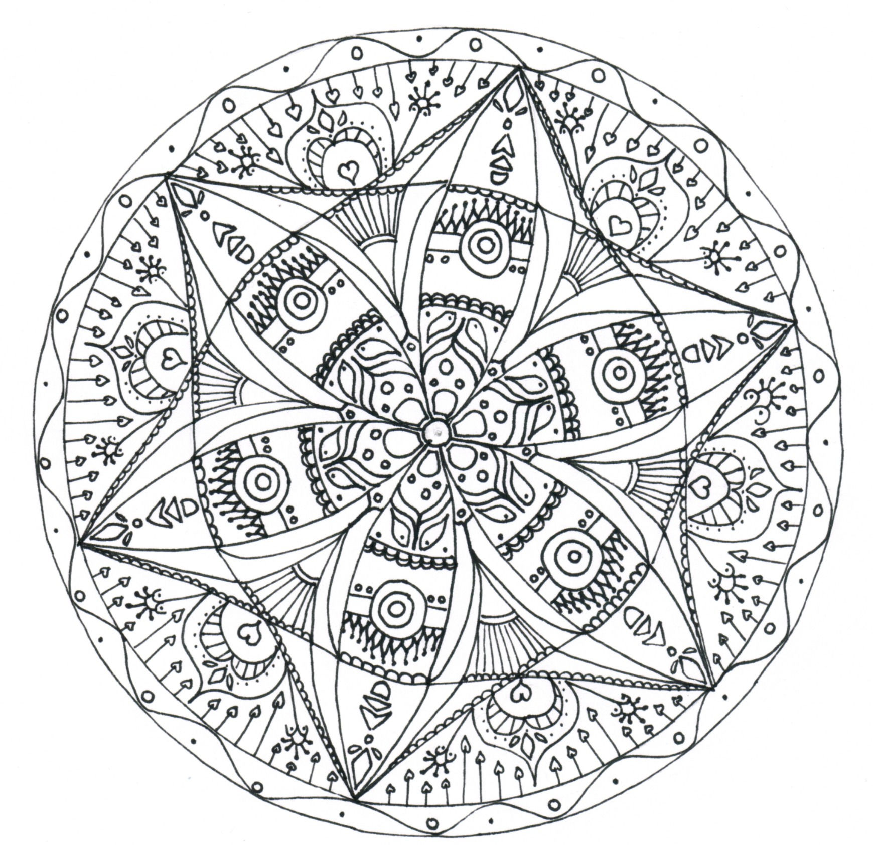 Mandala à colorier - Ethnique (à télécharger)